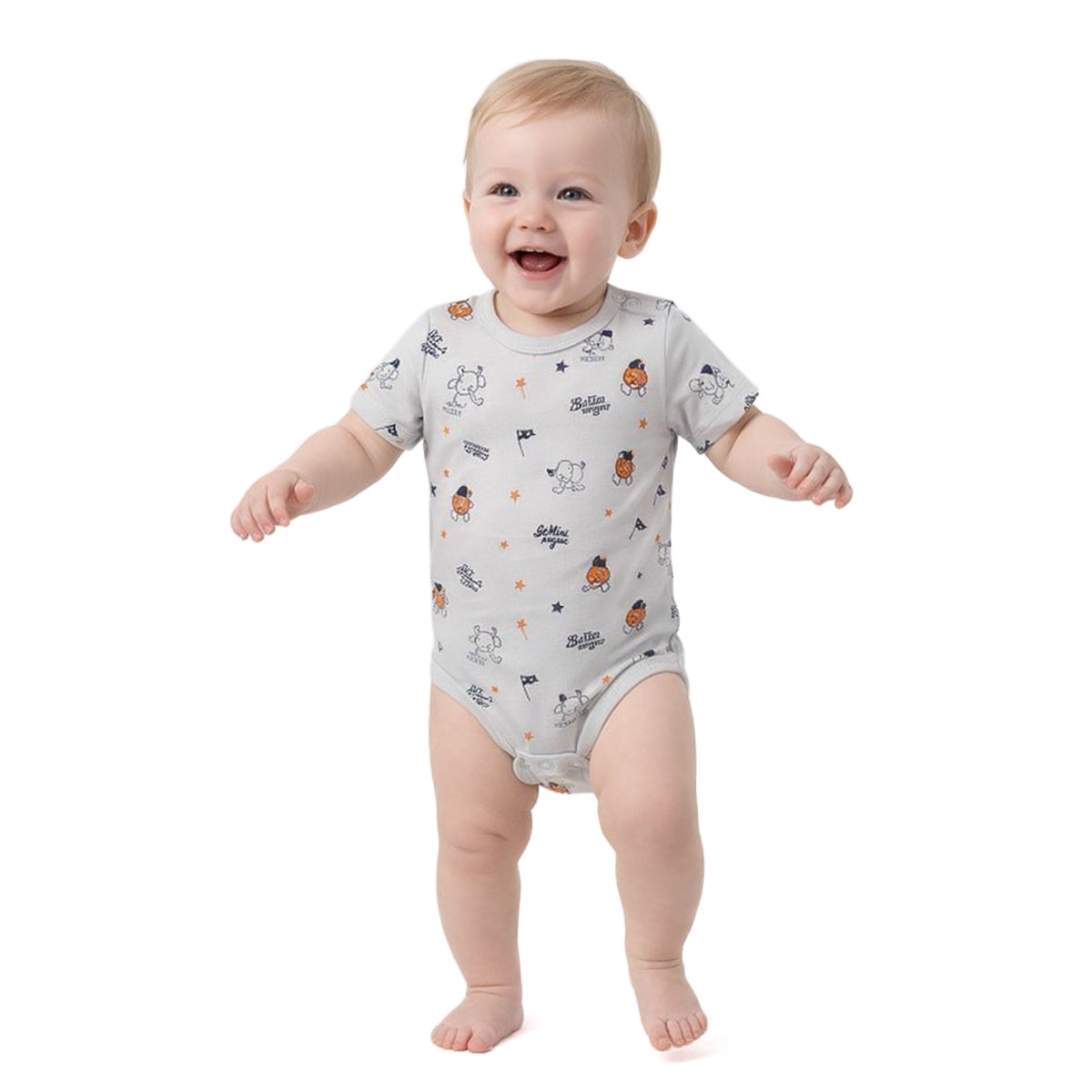 Baby Boys Striped and Printed Bodysuits Pack of 2, Red and Light Grey