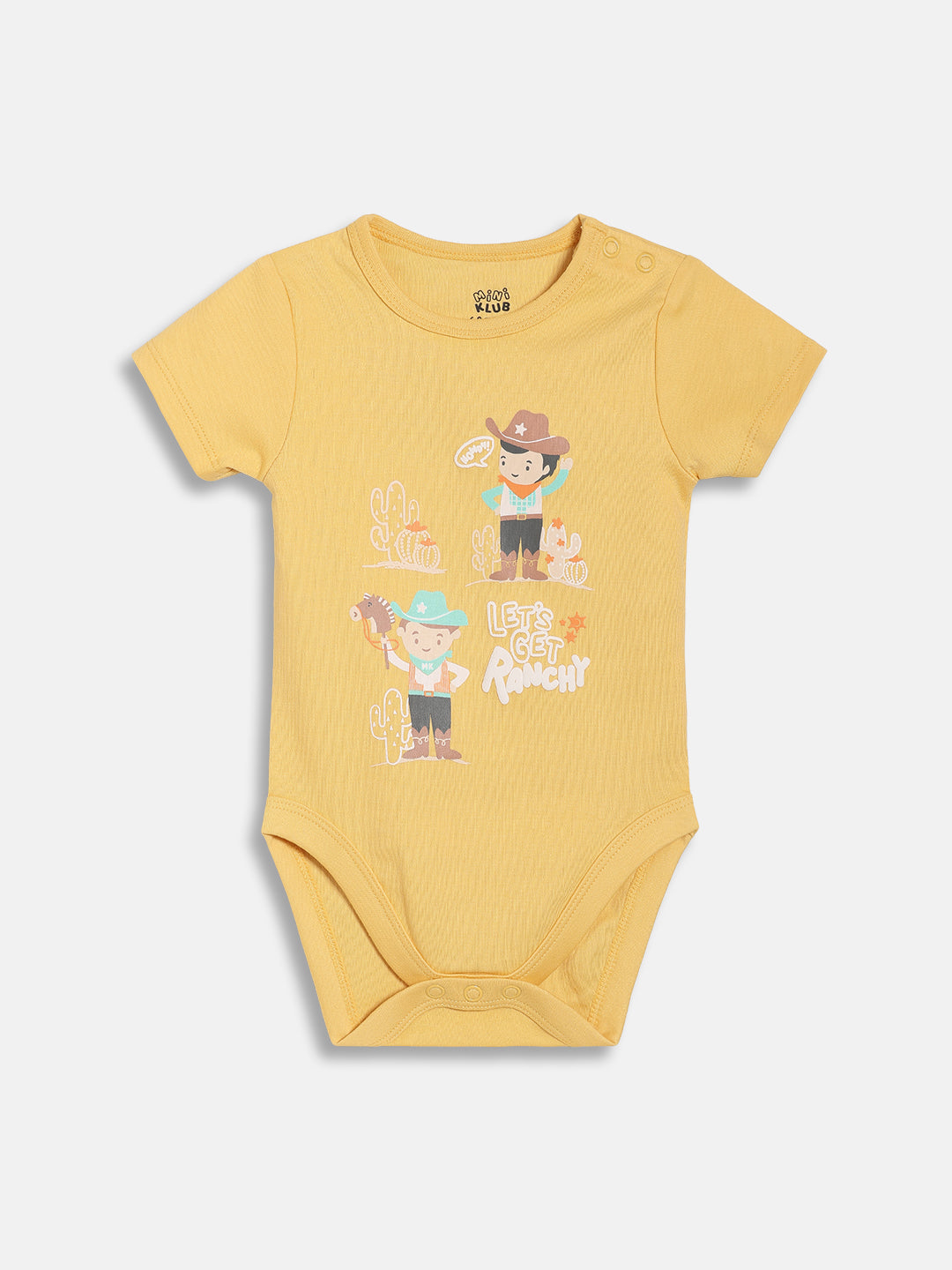 Baby Boys Printed and Striped Bodysuits Pack of 2, Yellow and White