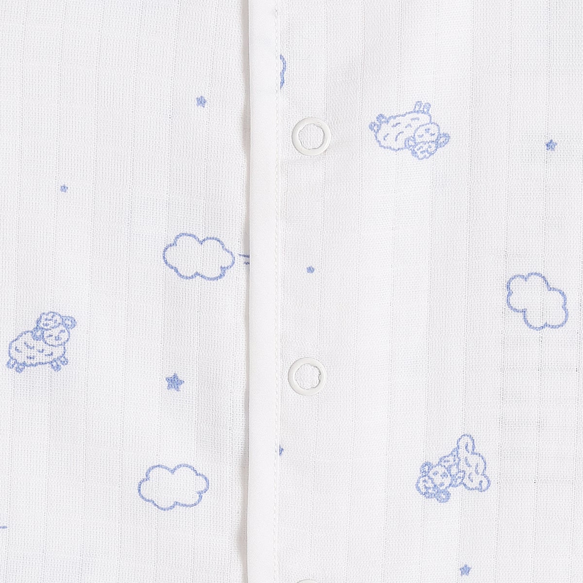 Baby Boys White Printed Front Open Sleeveless Vest Pack of 2 Regular Fit