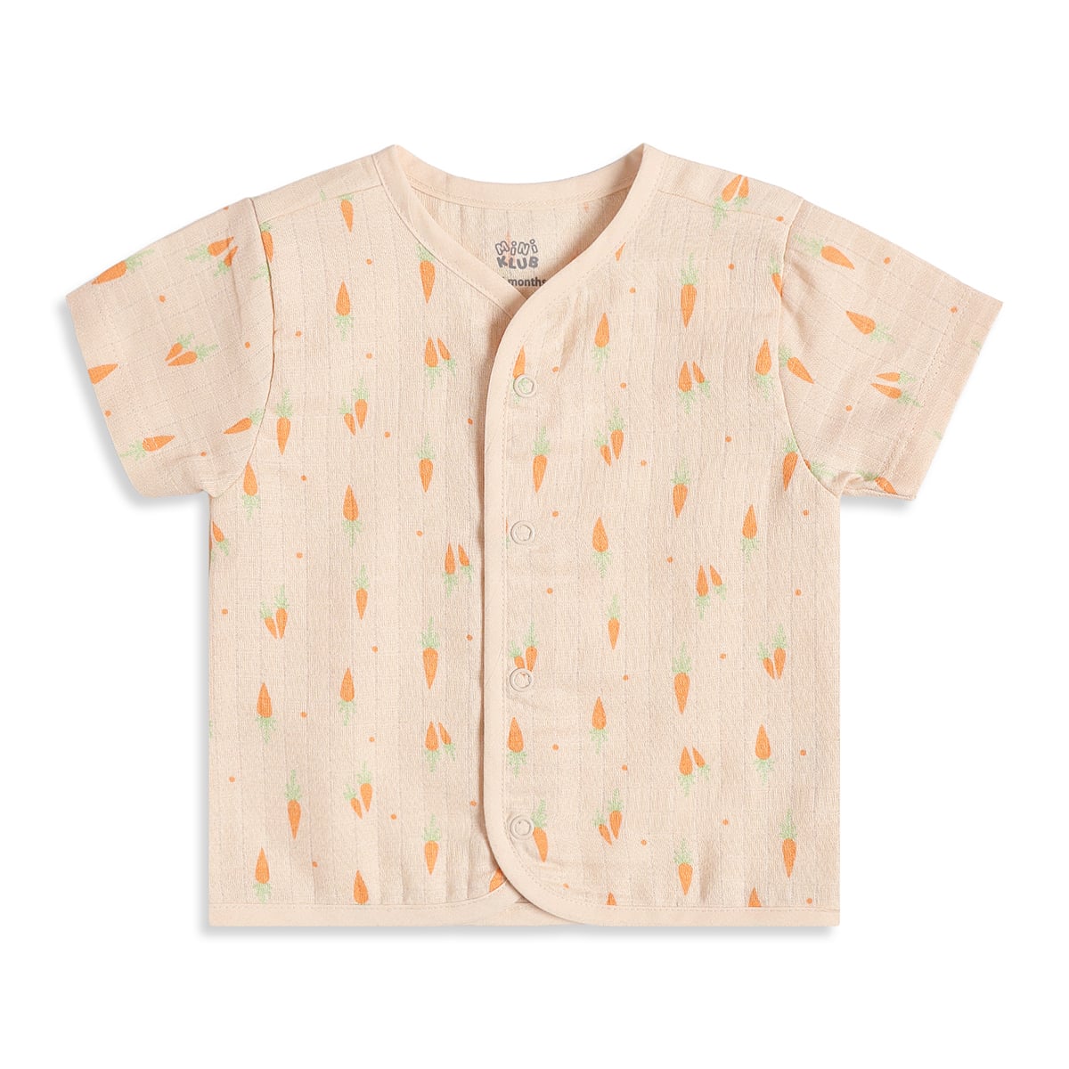Baby Boys Beige & Aqua Printed Front Open Half Sleeve Vest Pack of 2 Regular Fit