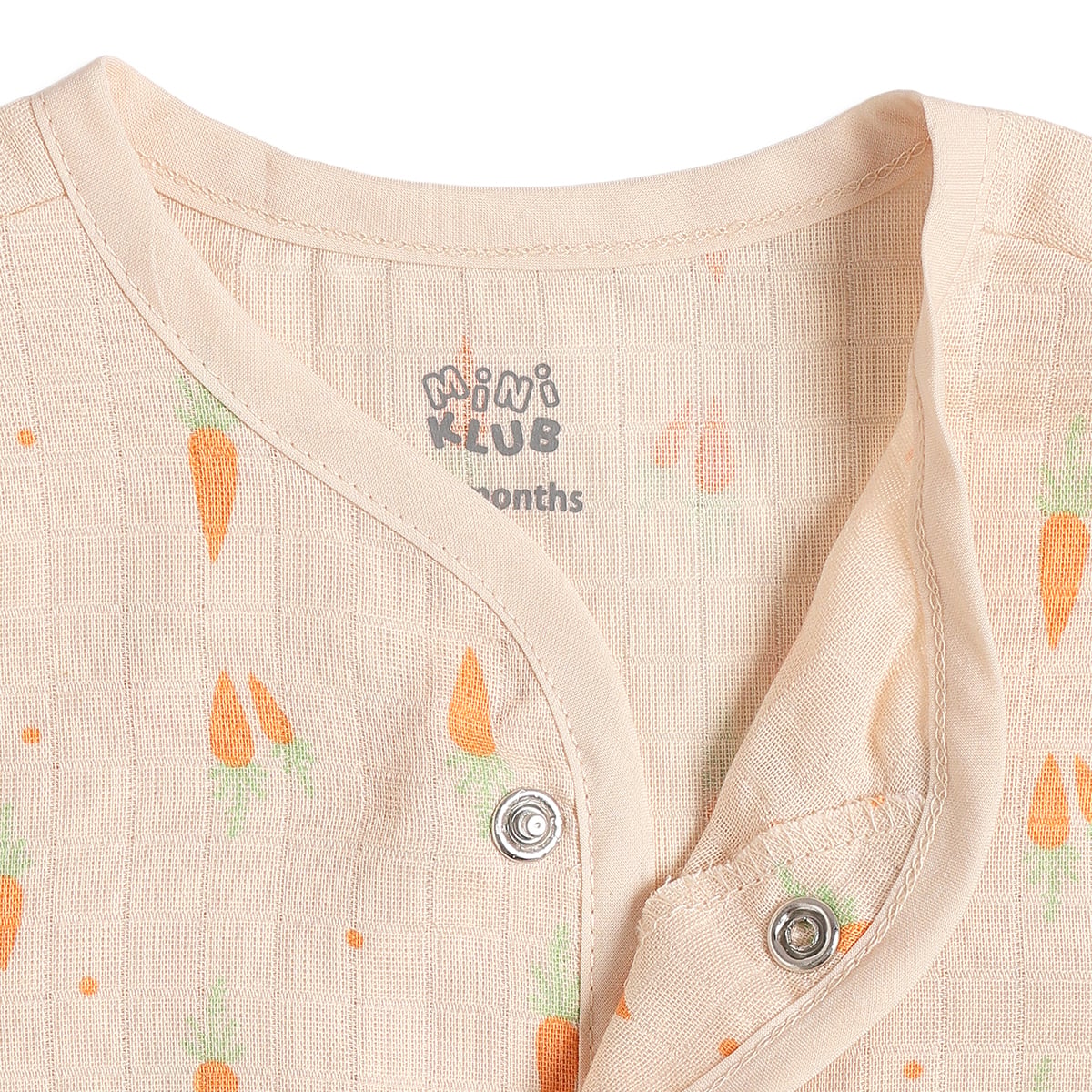 Baby Boys Beige & Aqua Printed Front Open Half Sleeve Vest Pack of 2 Regular Fit