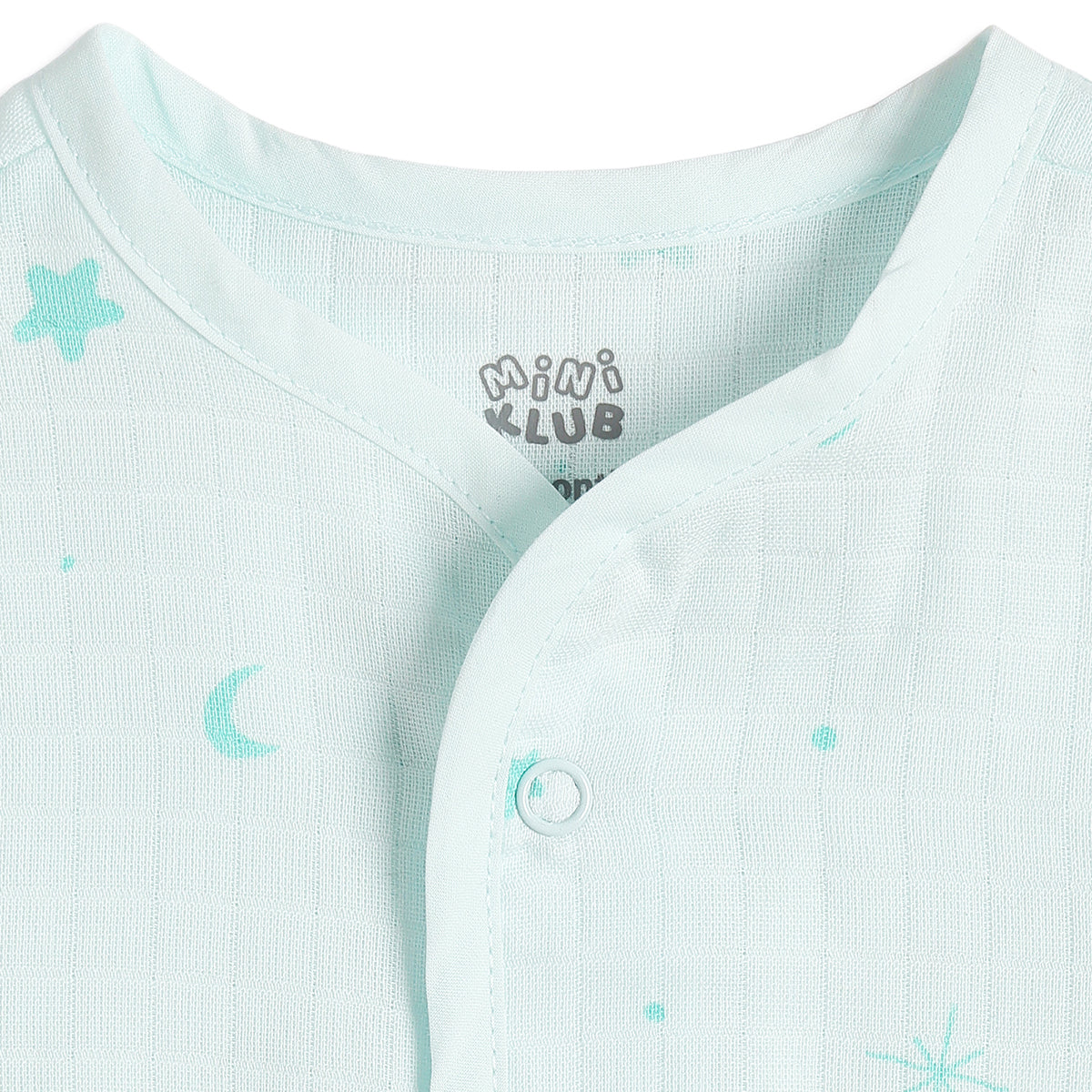 Baby Boys Beige & Aqua Printed Front Open Half Sleeve Vest Pack of 2 Regular Fit