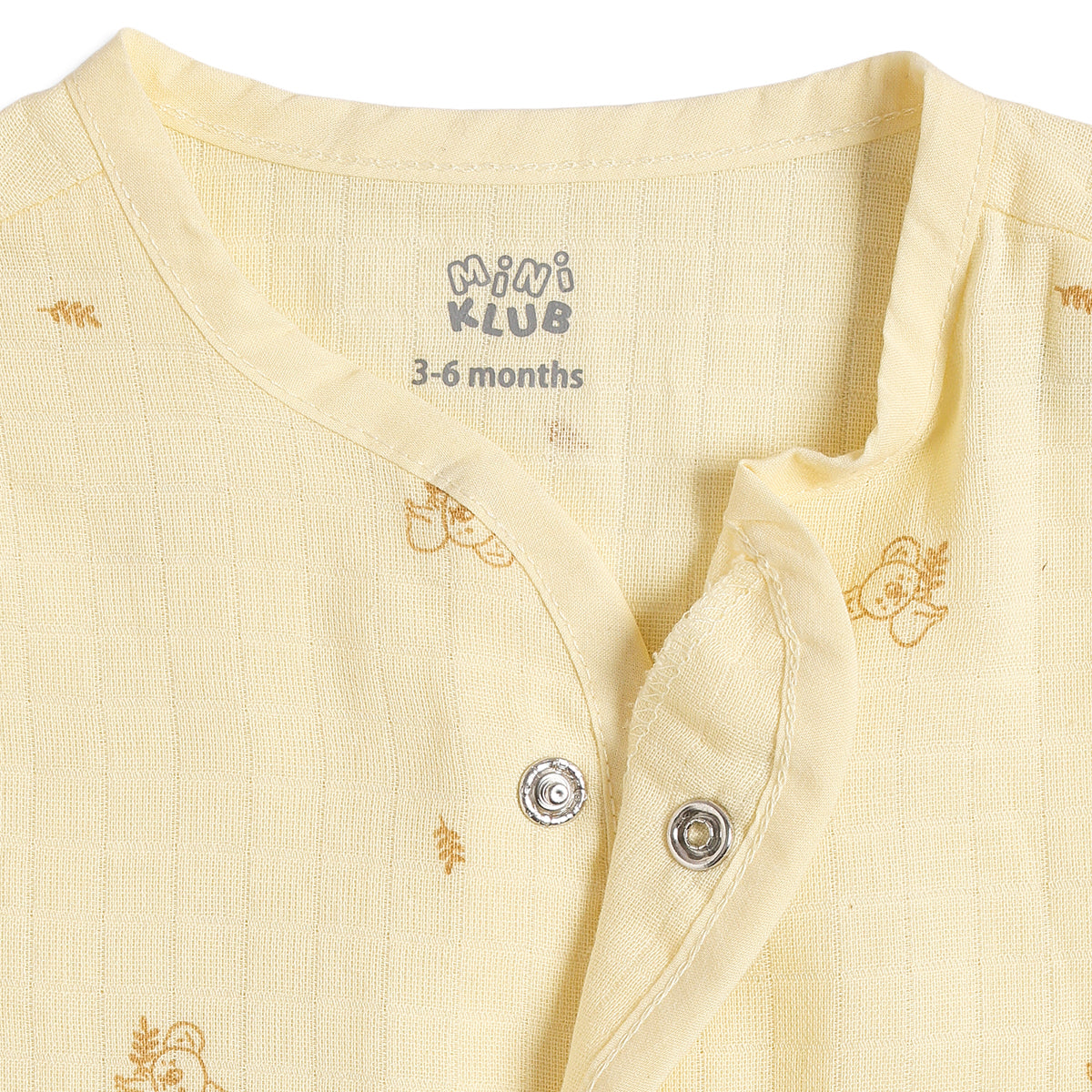 Baby Boys Yellow & Blue Printed Front Open Half Sleeve Vest Pack of 2 Regular Fit