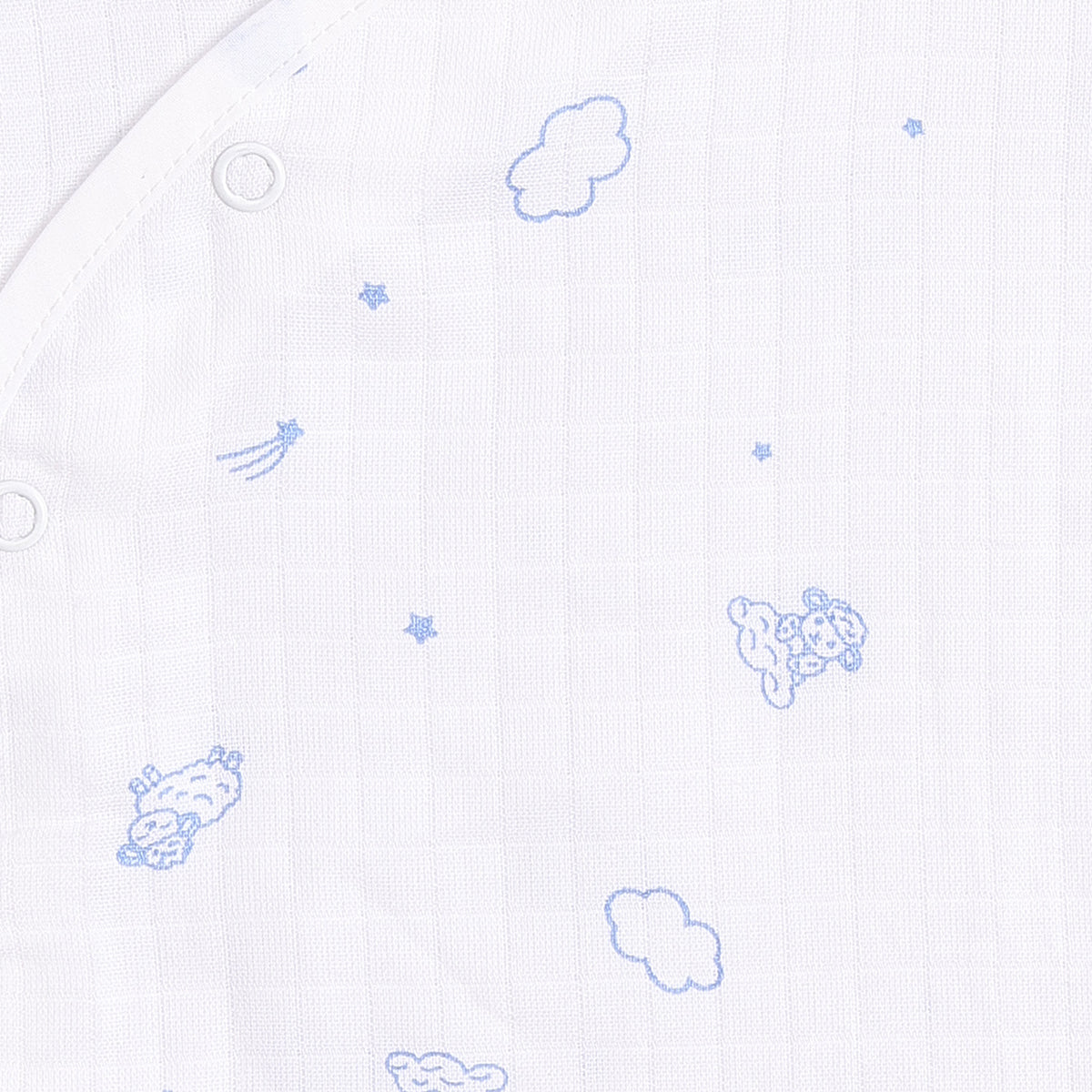 Baby Boys Pack of 2 Printed Front Open Vest Regular Fit - White & Light Blue