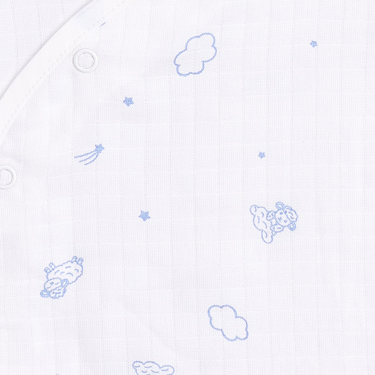 Baby Boys Pack of 2 Printed Front Open Vest Regular Fit - White & Light Blue
