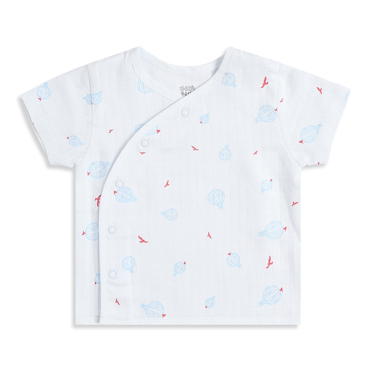 Baby Boys Pack of 2 Printed Front Open Vest Regular Fit - White & Light Blue