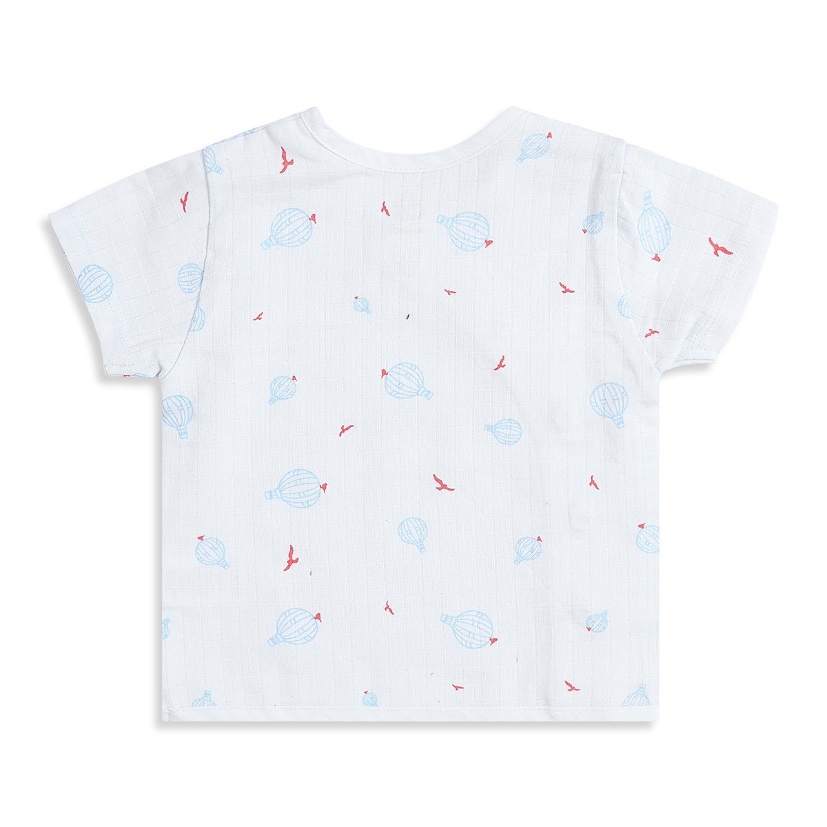 Baby Boys Pack of 2 Printed Front Open Vest Regular Fit - White & Light Blue