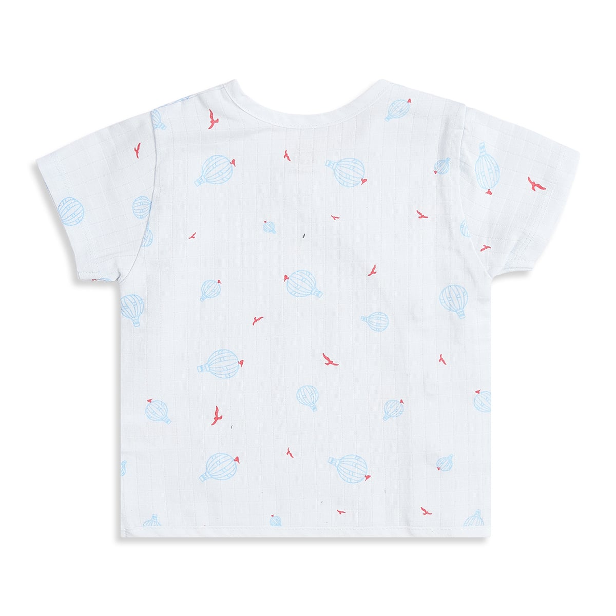 Baby Boys Pack of 2 Printed Front Open Vest Regular Fit - White & Light Blue