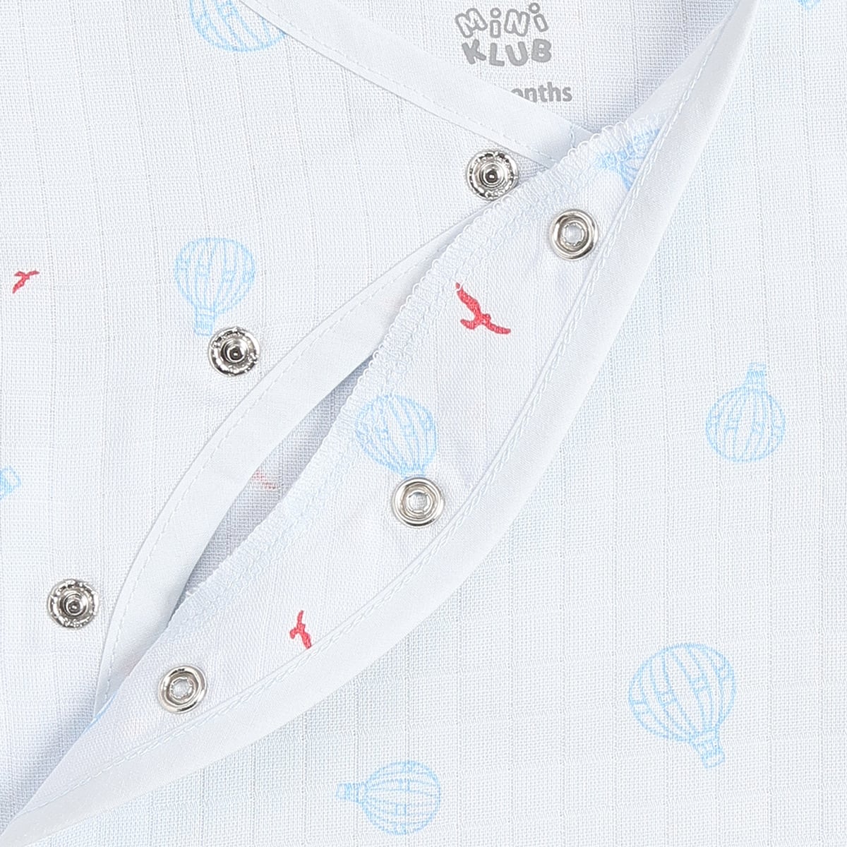 Baby Boys Pack of 2 Printed Front Open Vest Regular Fit - White & Light Blue