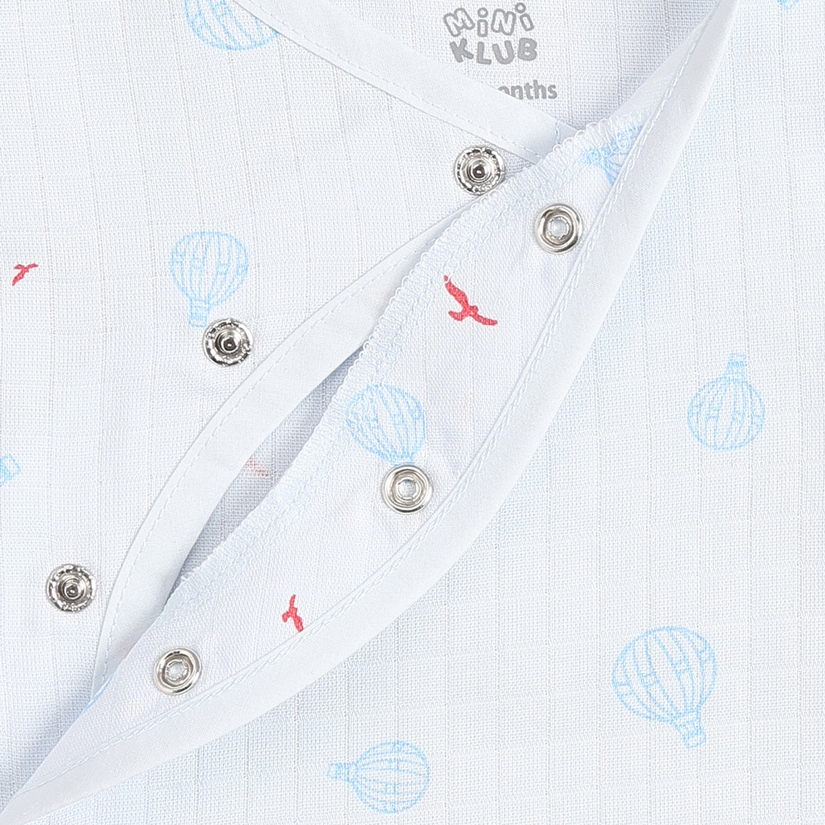 Baby Boys Pack of 2 Printed Front Open Vest Regular Fit - White & Light Blue