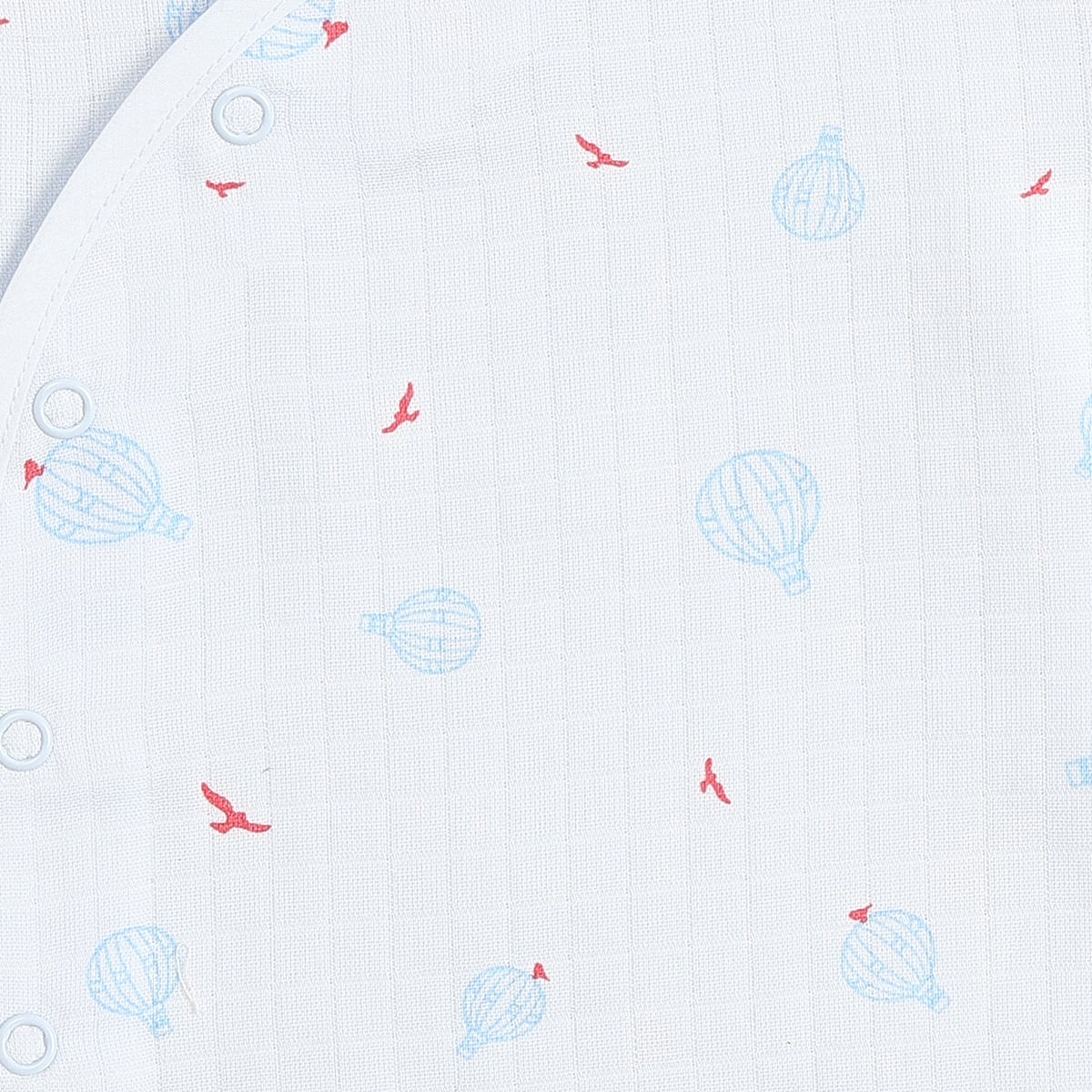 Baby Boys Pack of 2 Printed Front Open Vest Regular Fit - White & Light Blue