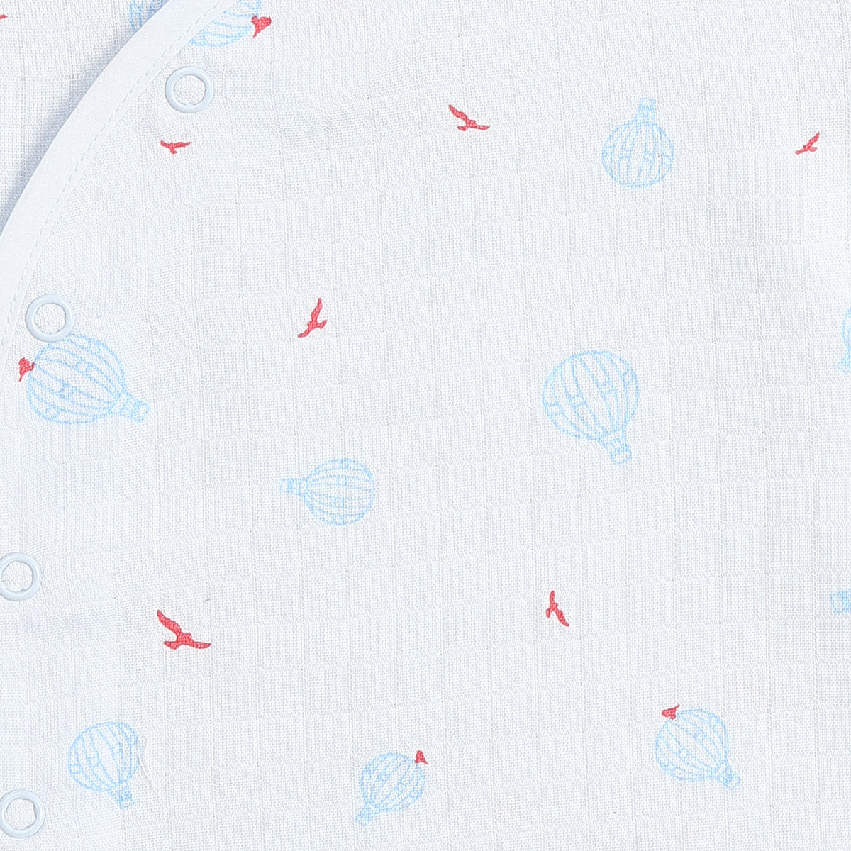 Baby Boys Pack of 2 Printed Front Open Vest Regular Fit - White & Light Blue