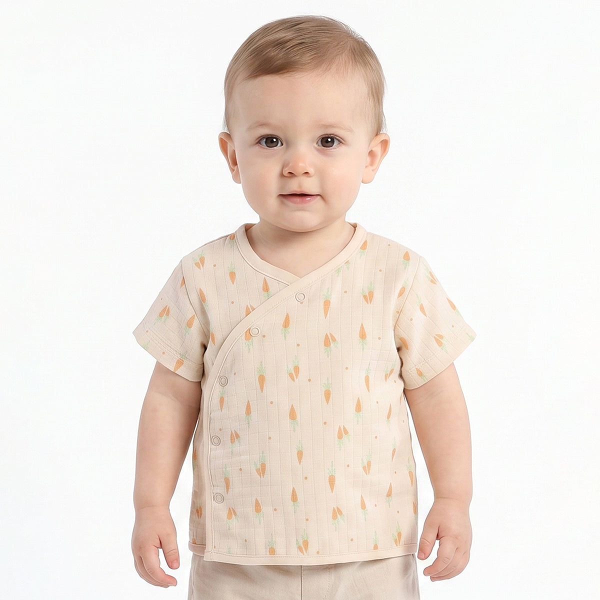 Baby Boys Pack of 2 Printed Front Open Vest Regular Fit - Mint Green & Beige