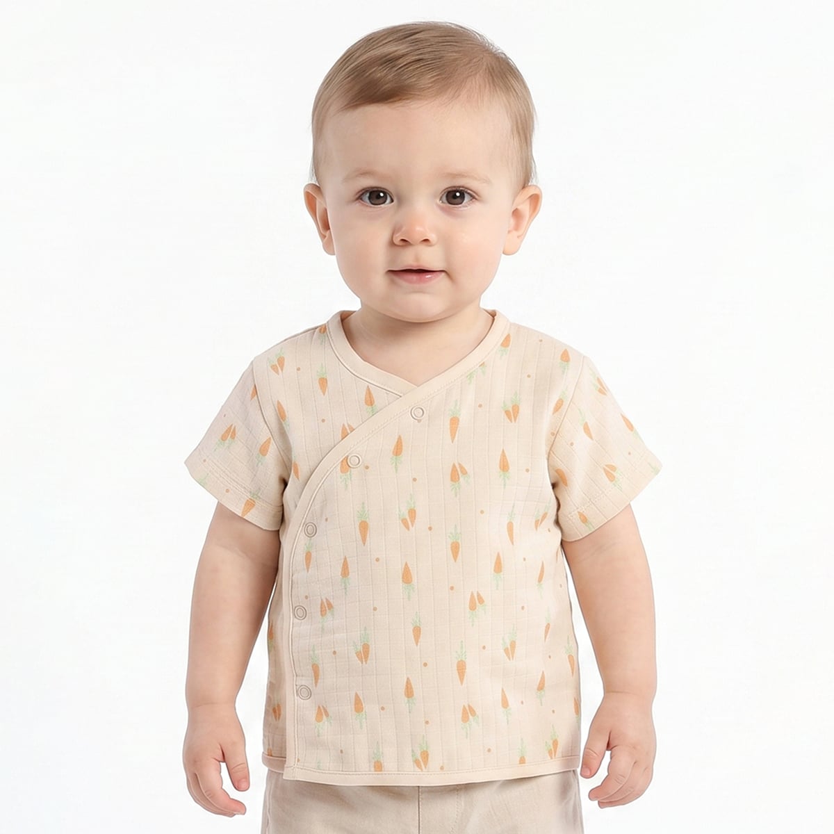 Baby Boys Pack of 2 Printed Front Open Vest Regular Fit - Mint Green & Beige