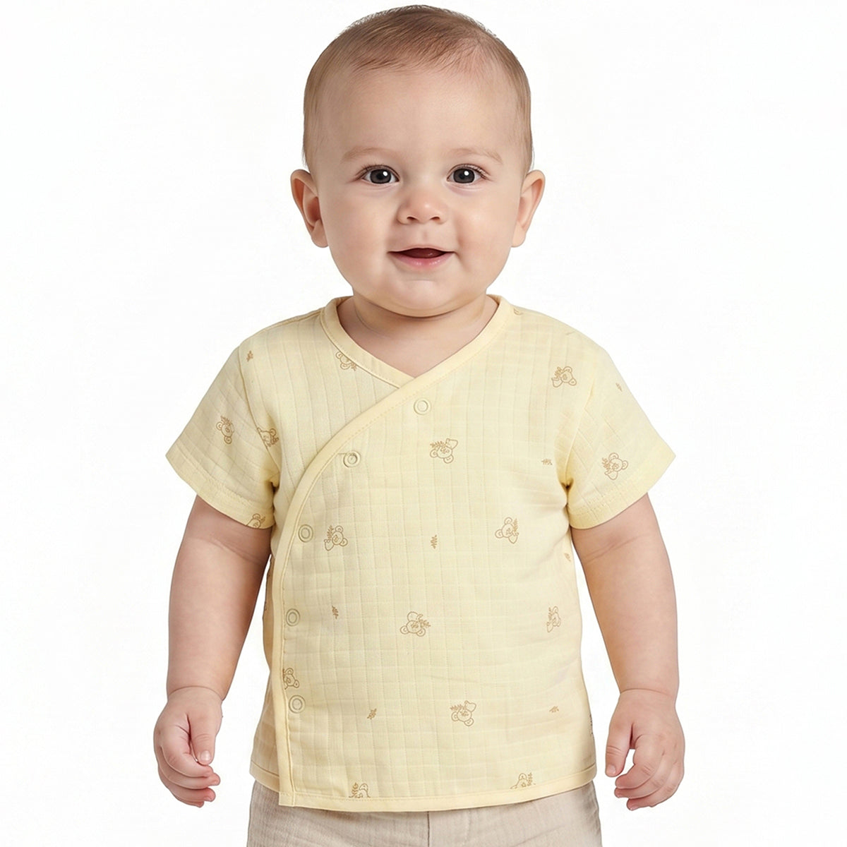 Baby Boys Pack of 2 Front Open Vest Regular Fit - Sky Blue & Yellow