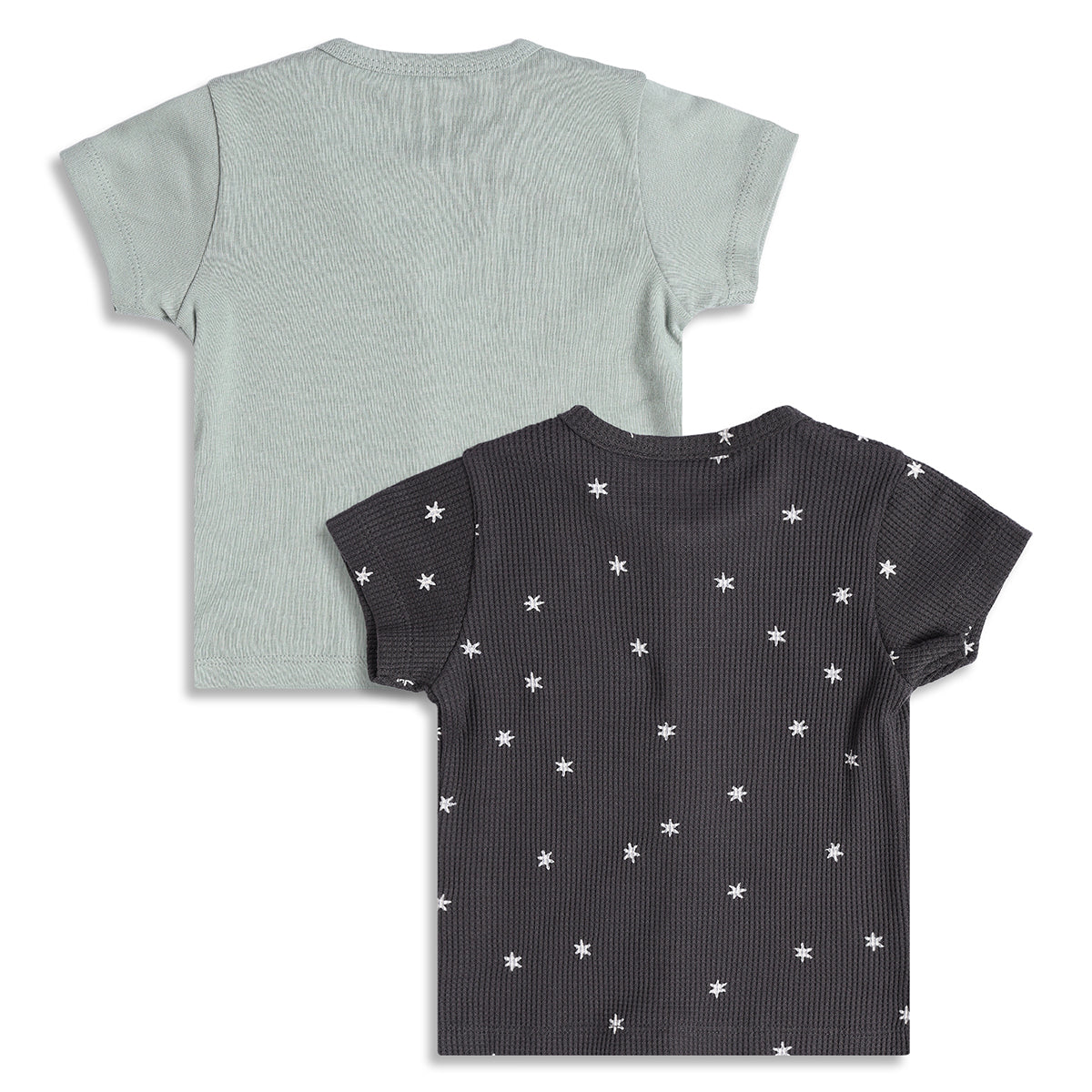 Baby Boys Printed And Text Print Front Open Vests Pack of 2, Green And Black