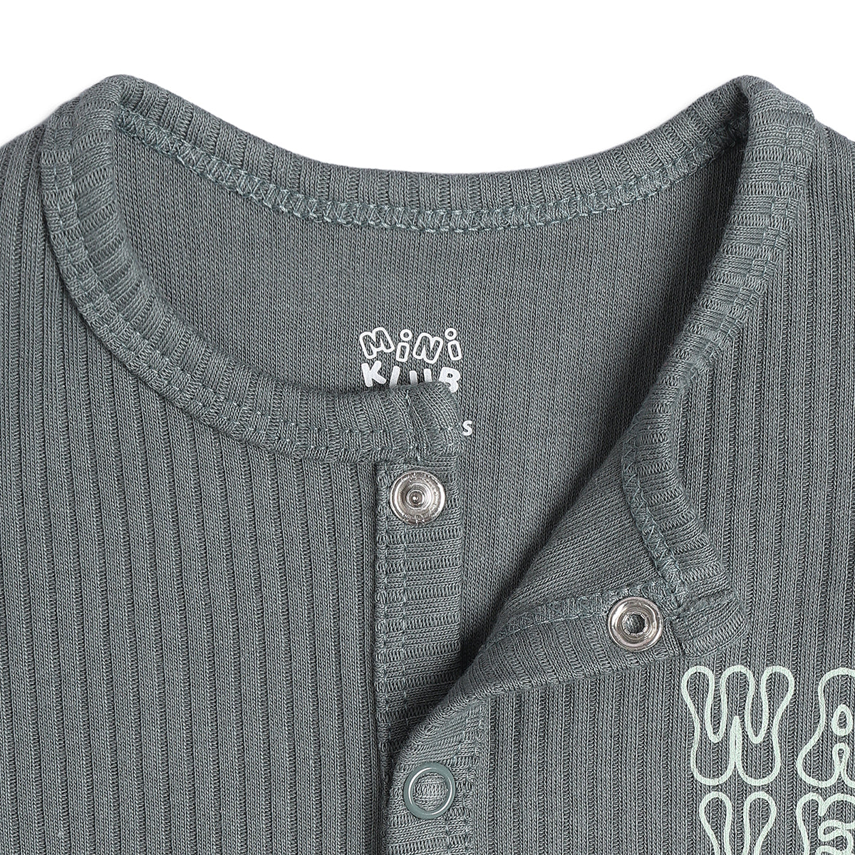 Baby Boys Ribbed Front Open Vests Pack of 2, Blue And Grey
