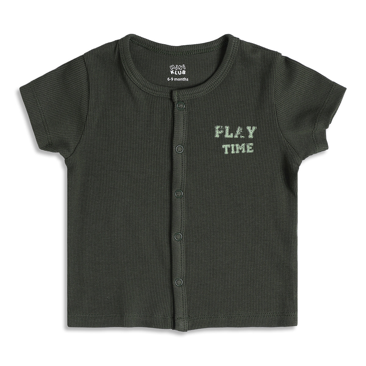 Baby Boys Printed And Ribbed Front Open Vests Pack of 2, Grey And Green