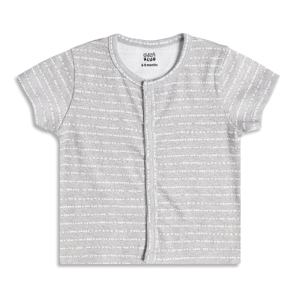 Baby Boys Printed And Ribbed Front Open Vests Pack of 2, Grey And Green