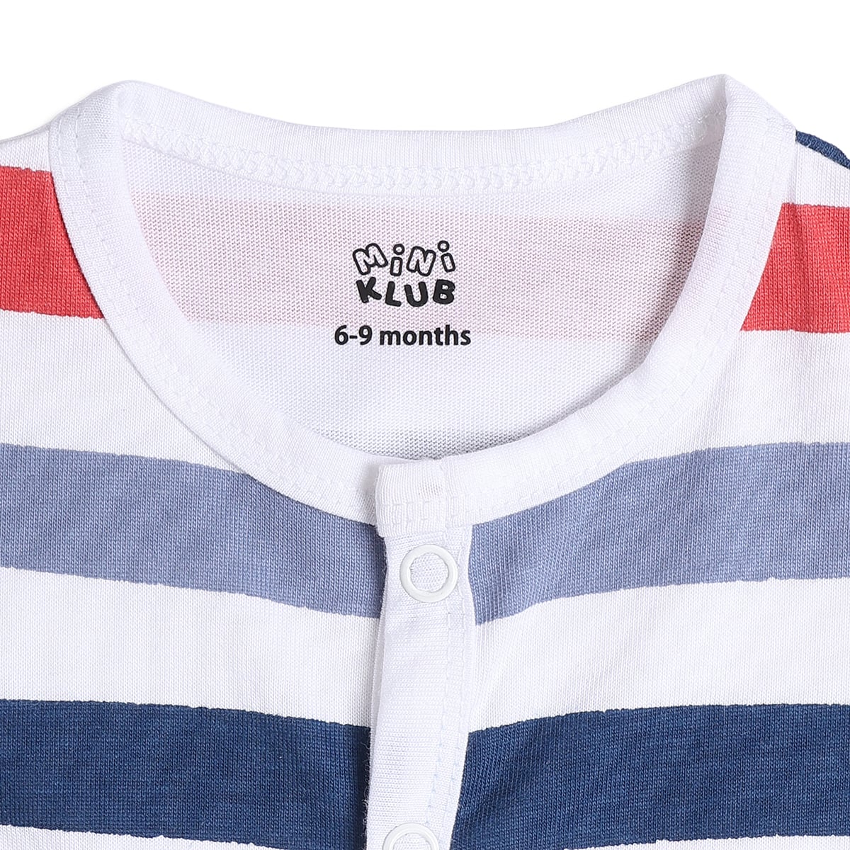 Baby Boys Striped And Dinosaur Print Front Open Vests Pack of 2, Red, Blue And Grey