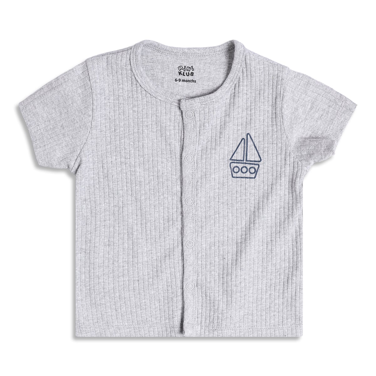 Baby Boys Ribbed Front Open Vests Pack of 2, Grey And Brown