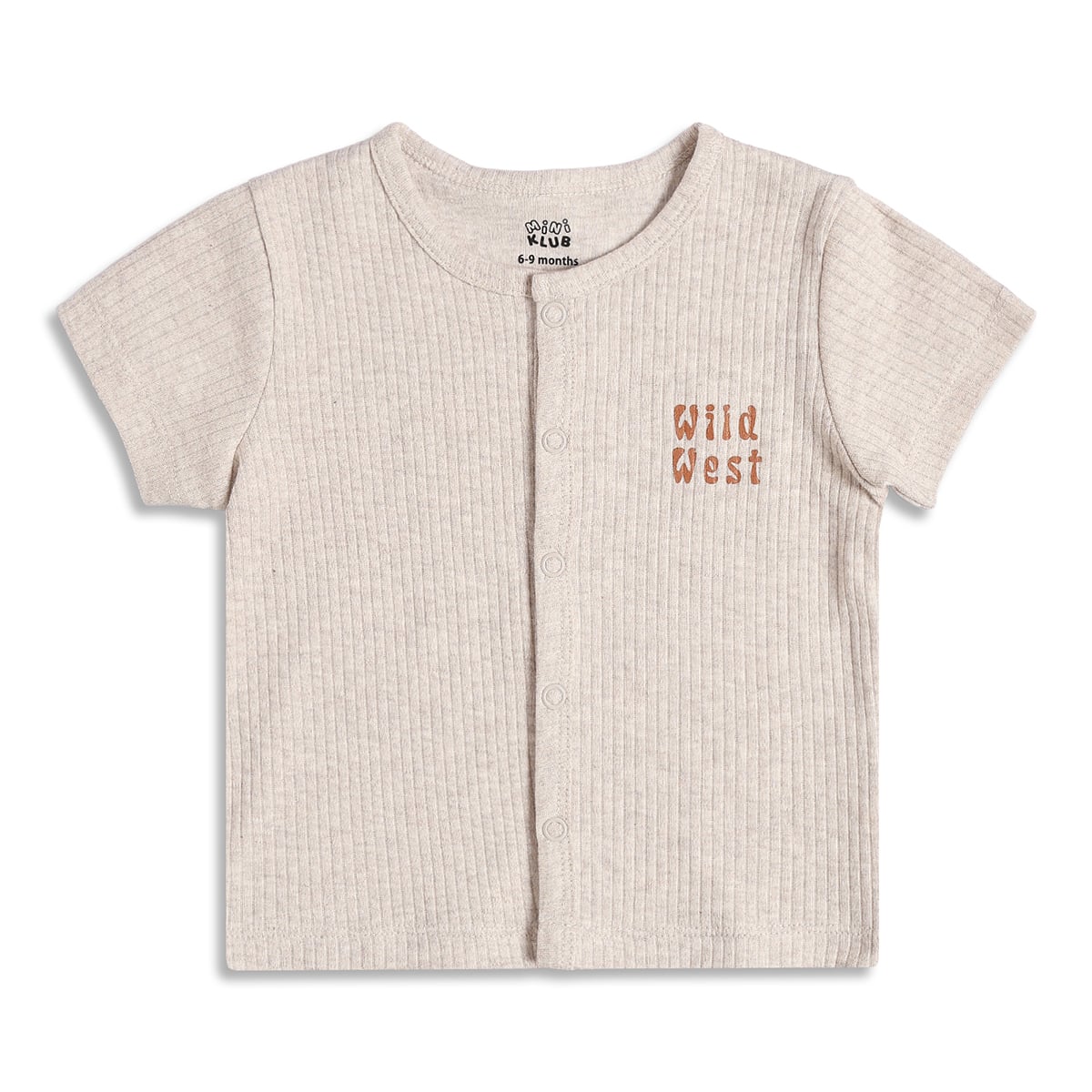 Baby Boys Beige and Navy Blue Cotton Front Open T-Shirts Pack of 2 Regular Fit Casual Kids Tees