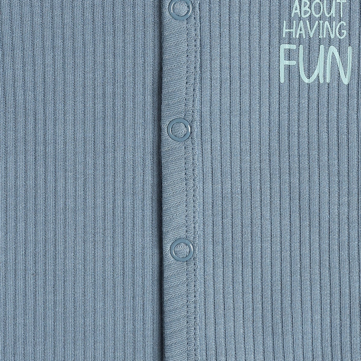 Baby Boys Printed And Text Print Front Open Vests Pack of 2, Blue And White