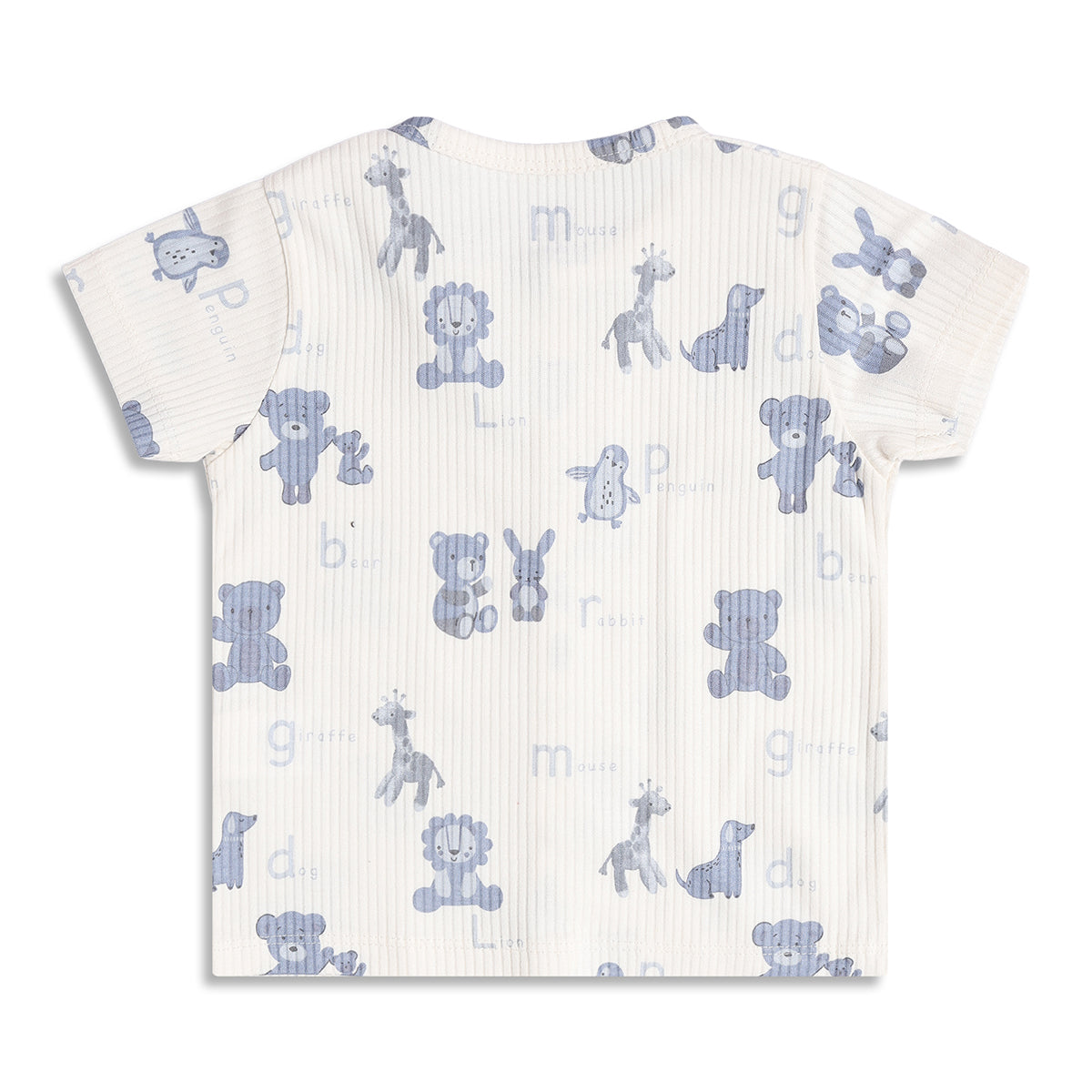 Baby Boys Printed And Text Print Front Open Vests Pack of 2, Blue And White