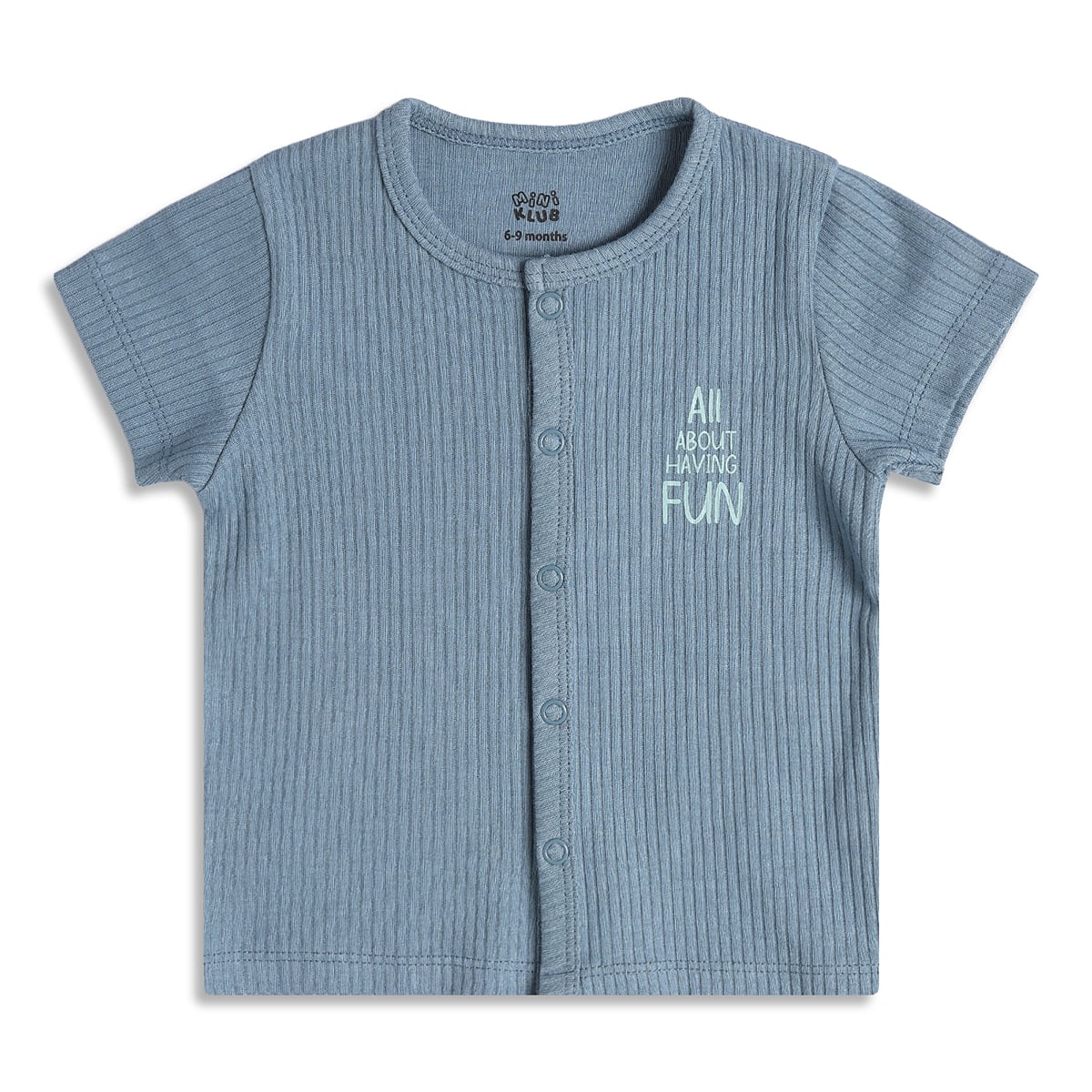 Baby Boys Printed And Text Print Front Open Vests Pack of 2, Blue And White