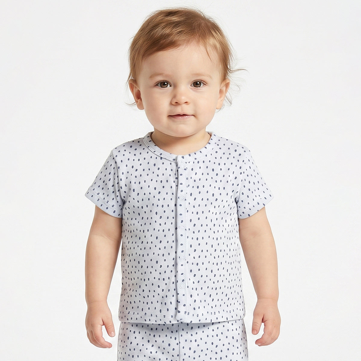 Baby Boys Navy Blue & White Printed Cotton Front Open Vest Pack of 2 Regular Fit Casual Vests