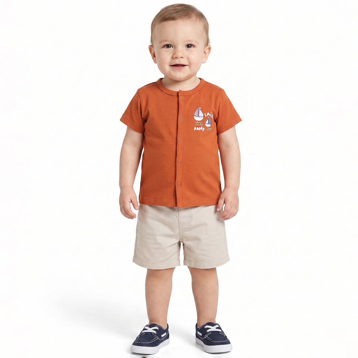 Baby Boys Orange and Yellow Cotton Front Open Vests Pack of 2 Regular Fit Casual Wear