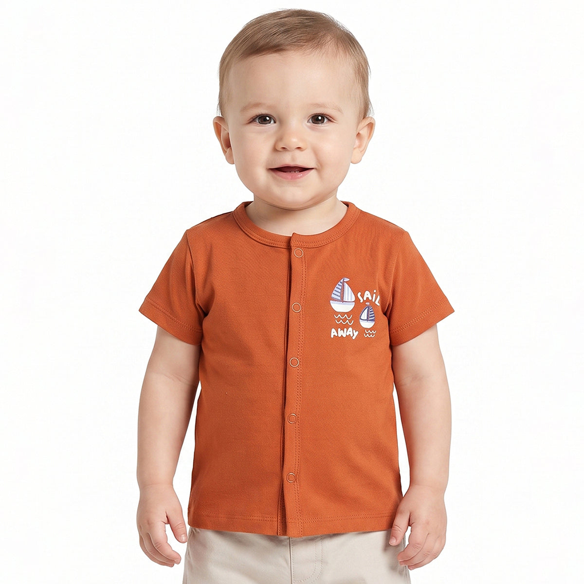 Baby Boys Orange and Yellow Cotton Front Open Vests Pack of 2 Regular Fit Casual Wear