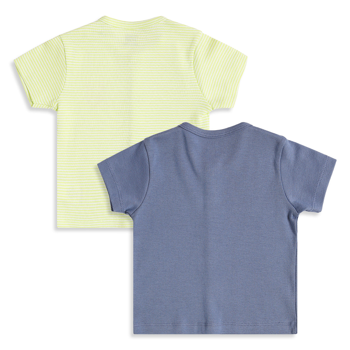 Baby Boys Blue & Lime Green Printed Cotton Front Open Vest Pack of 2 Regular Fit Casual Vests