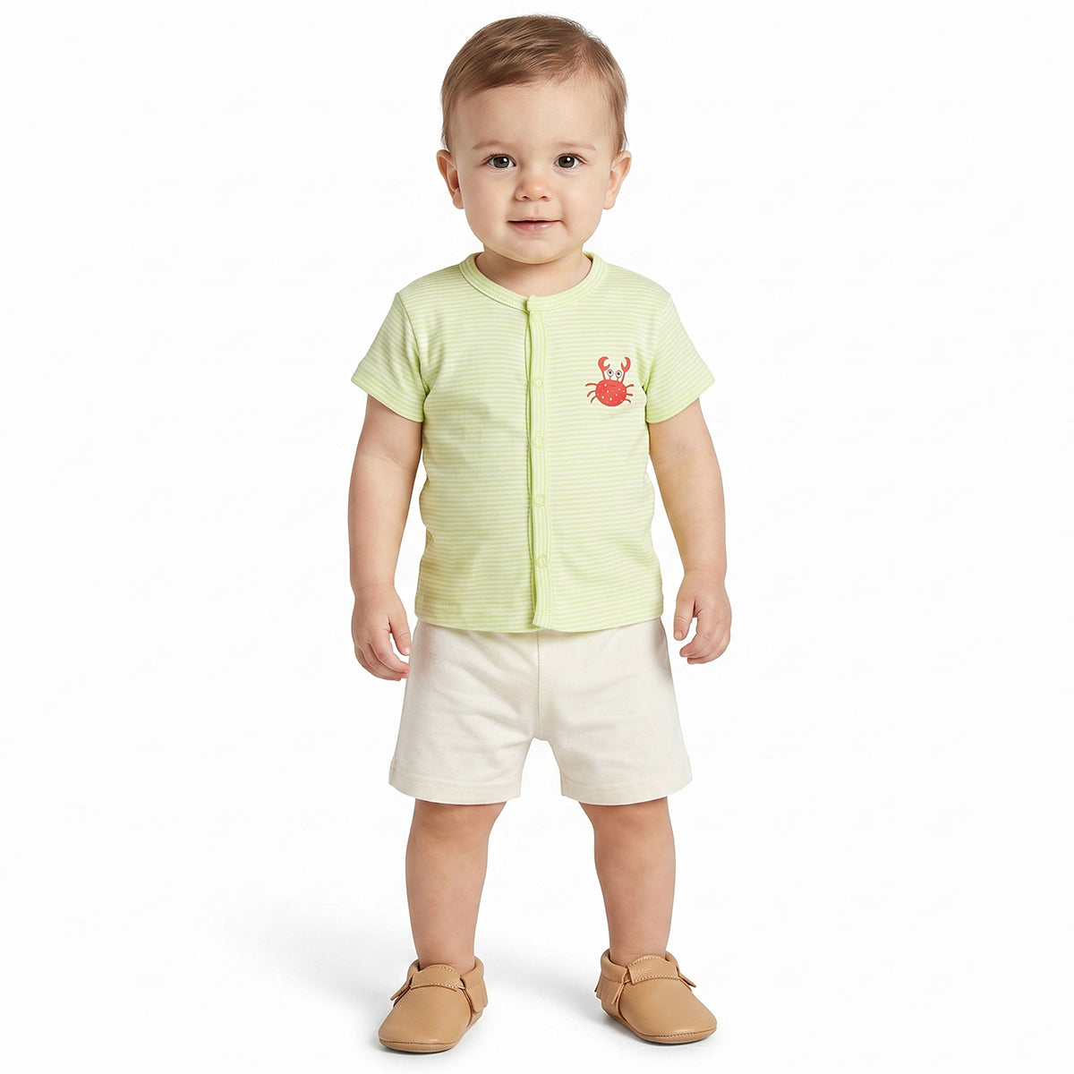 Baby Boys Blue & Lime Green Printed Cotton Front Open Vest Pack of 2 Regular Fit Casual Vests