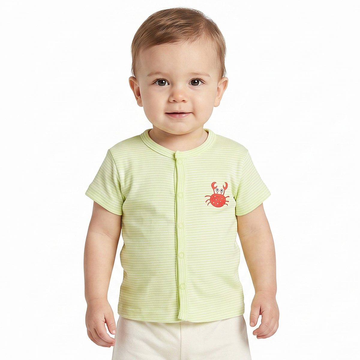 Baby Boys Blue & Lime Green Printed Cotton Front Open Vest Pack of 2 Regular Fit Casual Vests
