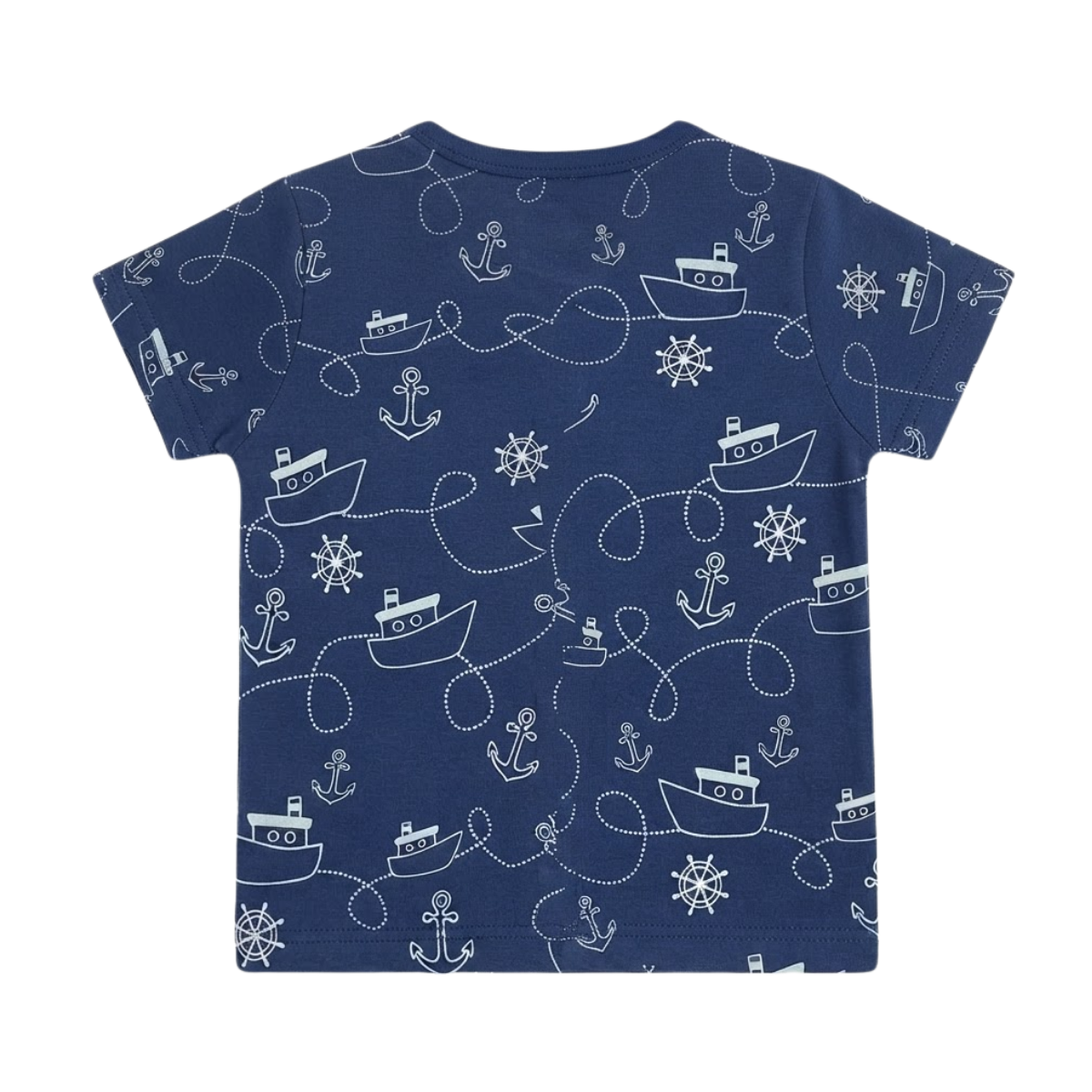 Baby Boys Navy Blue Cotton Nautical Print Front-Open Vest Regular Fit Casual Wear