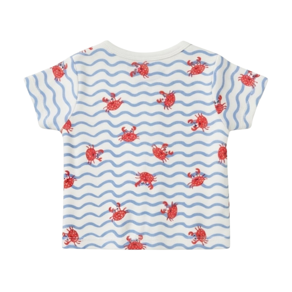 Baby Boys Ivory Cotton Crab Print Front-Open Vest Regular Fit Casual Wear
