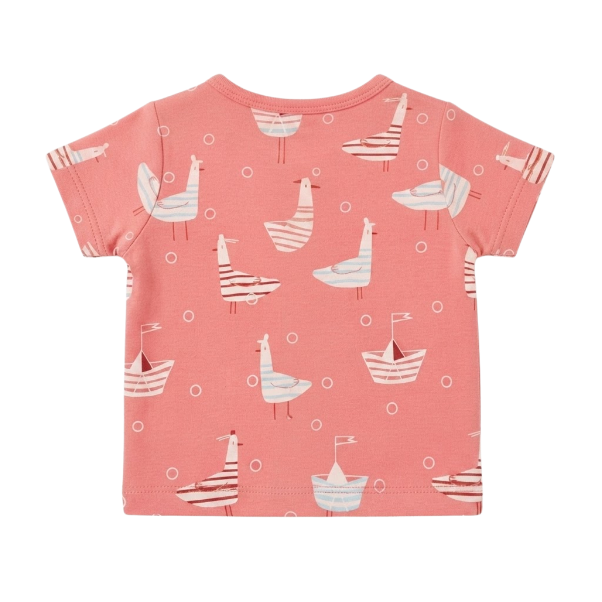Baby Girls Coral Pink Cotton Nautical Print Front-Open Vest Regular Fit Casual Wear