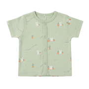 Baby Boys Sage Green Cotton Bunny Print Front-Open Vest Regular Fit Casual Wear