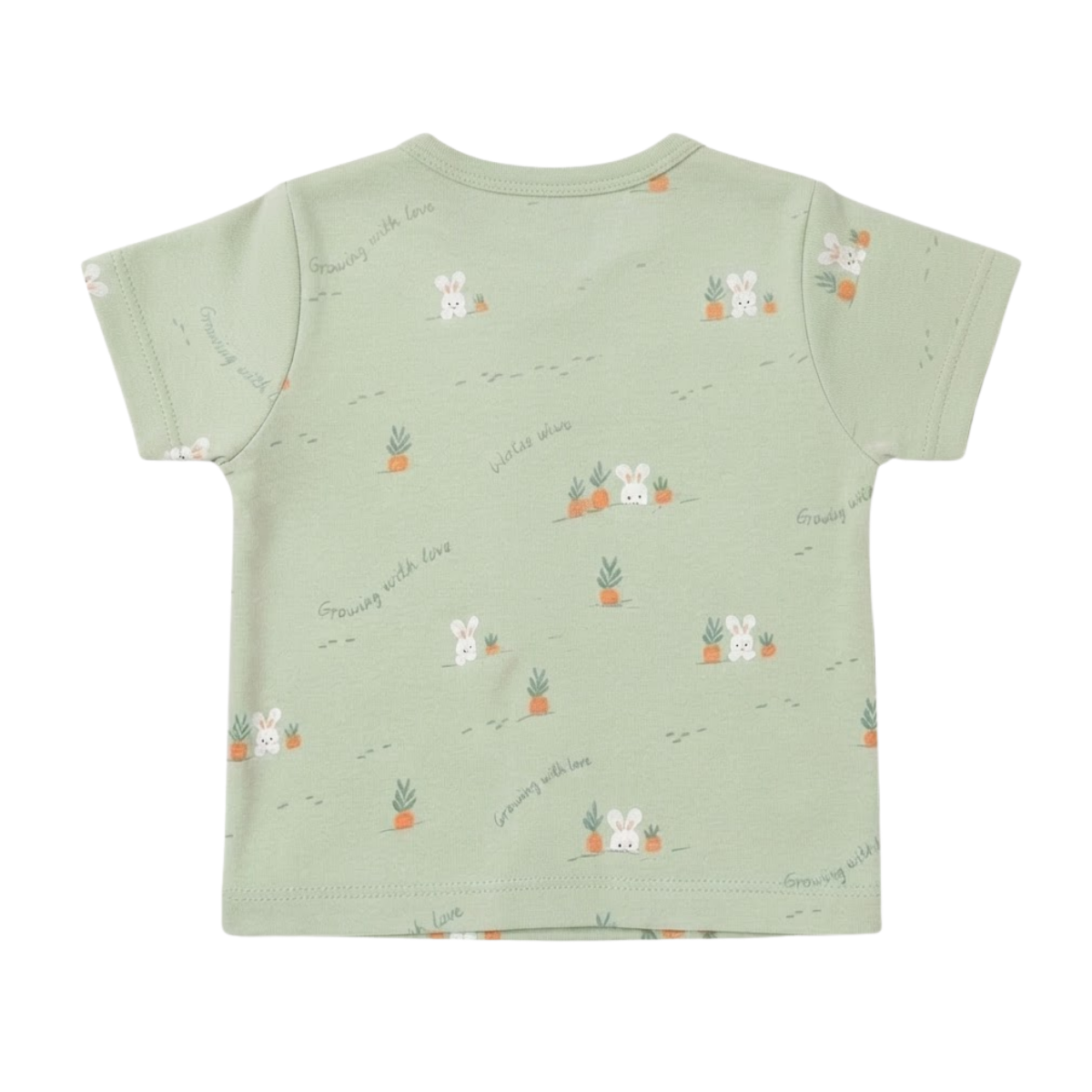 Baby Boys Sage Green Cotton Bunny Print Front-Open Vest Regular Fit Casual Wear