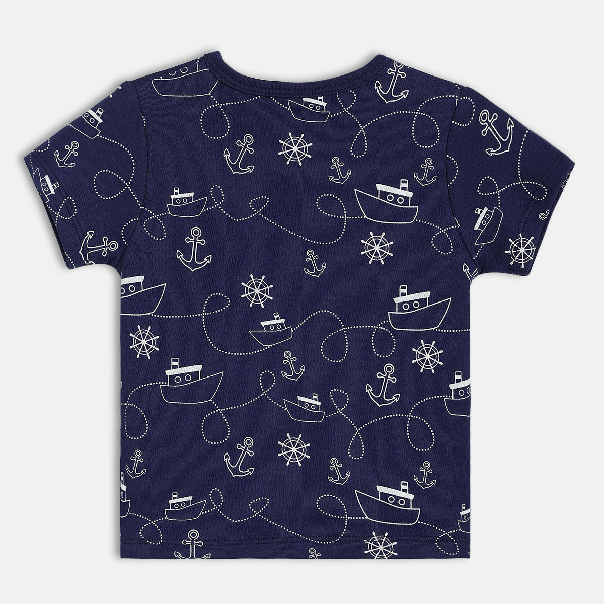 Baby Boys Nautical Print Front Open Vests Pack of 2,  Navy Blue and Light Blue