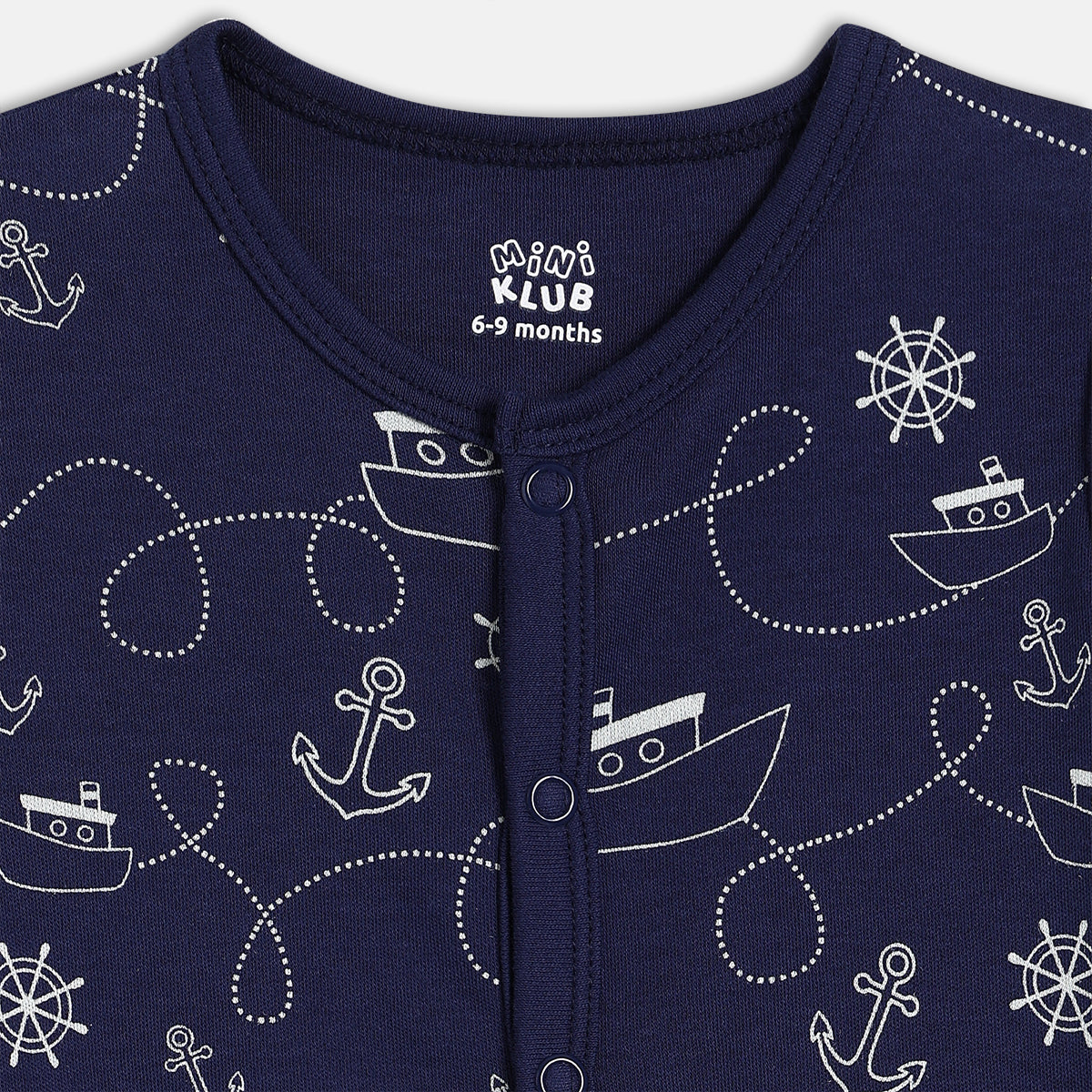 Baby Boys Nautical Print Front Open Vests Pack of 2,  Navy Blue and Light Blue