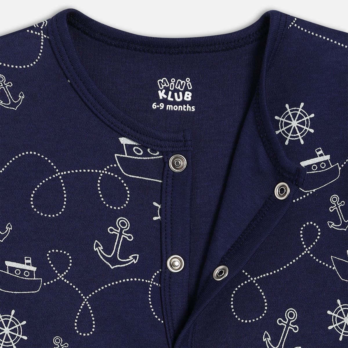 Baby Boys Nautical Print Front Open Vests Pack of 2,  Navy Blue and Light Blue