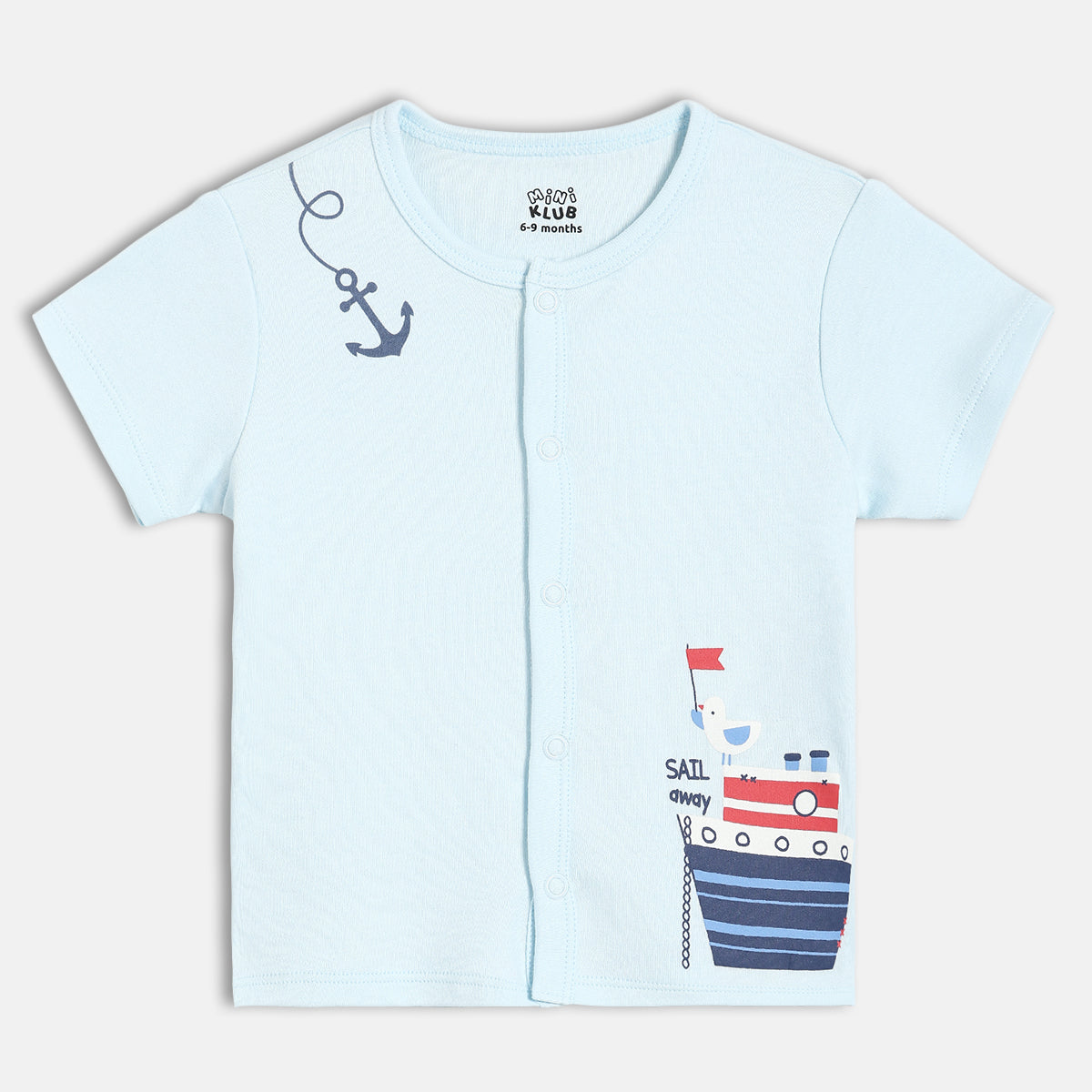 Baby Boys Nautical Print Front Open Vests Pack of 2,  Navy Blue and Light Blue