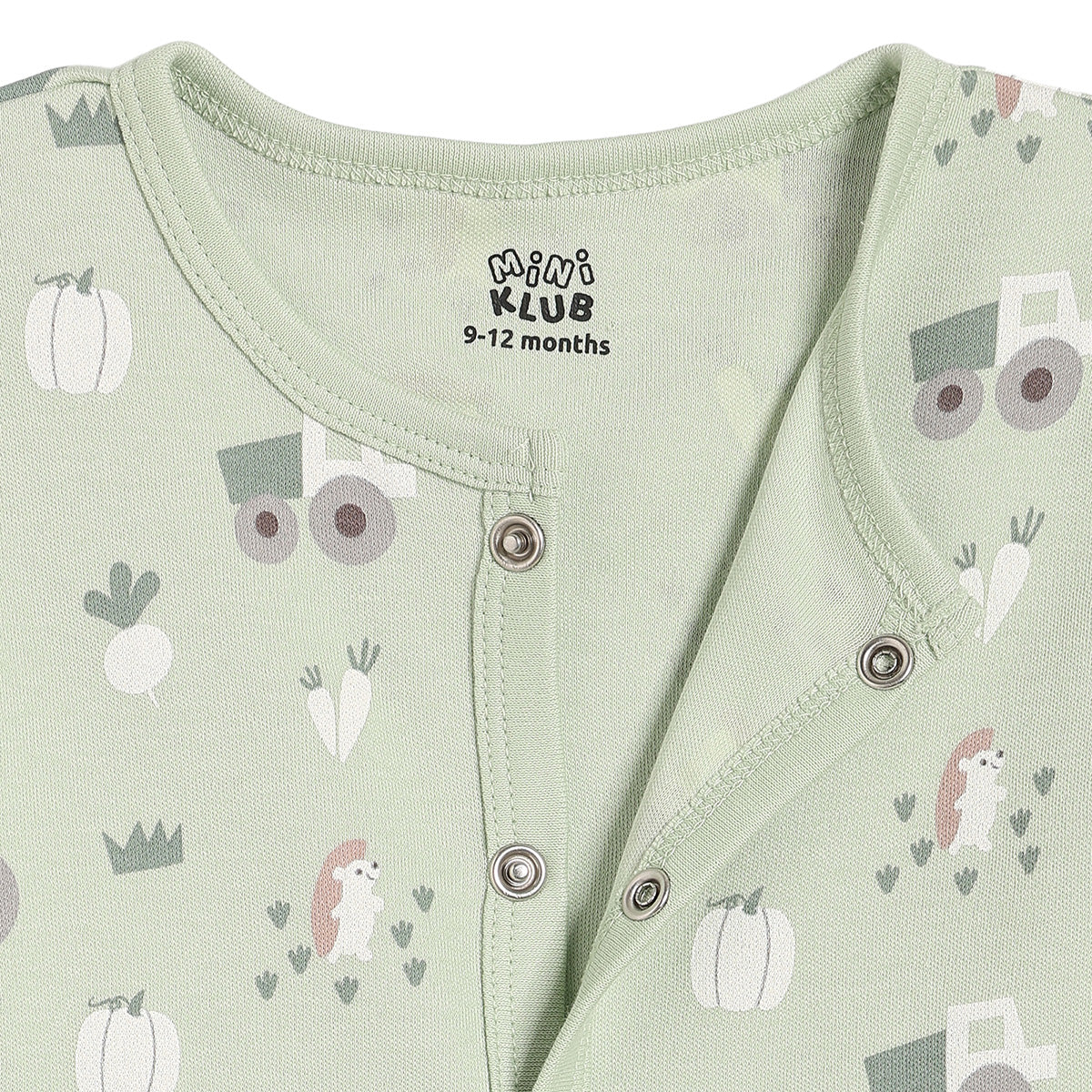 Baby Boys Printed and Solid Front Open Vests Pack of 2, Yellow and Sage Green