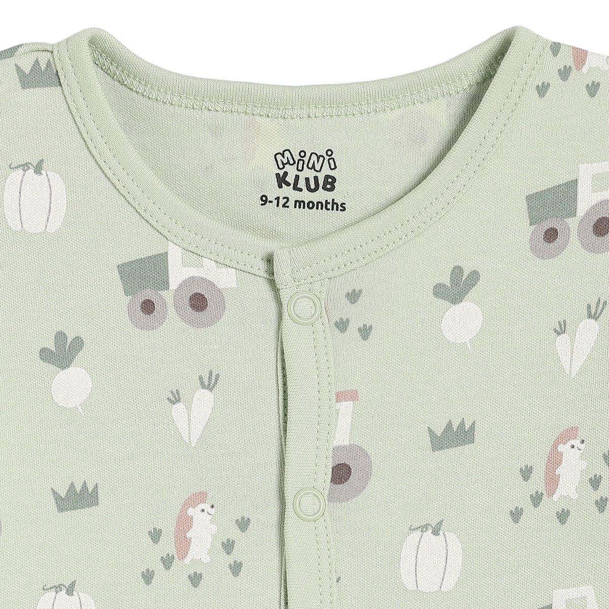 Baby Boys Printed and Solid Front Open Vests Pack of 2, Yellow and Sage Green