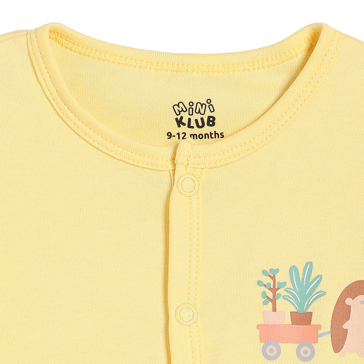 Baby Boys Printed and Solid Front Open Vests Pack of 2, Yellow and Sage Green