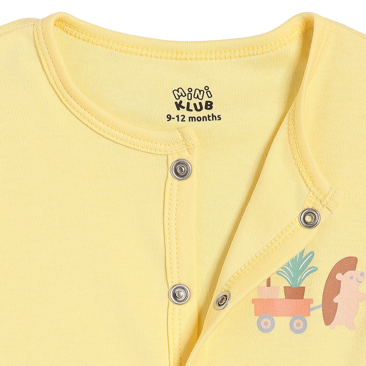 Baby Boys Printed and Solid Front Open Vests Pack of 2, Yellow and Sage Green