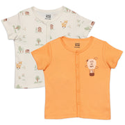 Baby Boys Farm Theme Printed Front Open Vests Pack Of 2, Multicolor