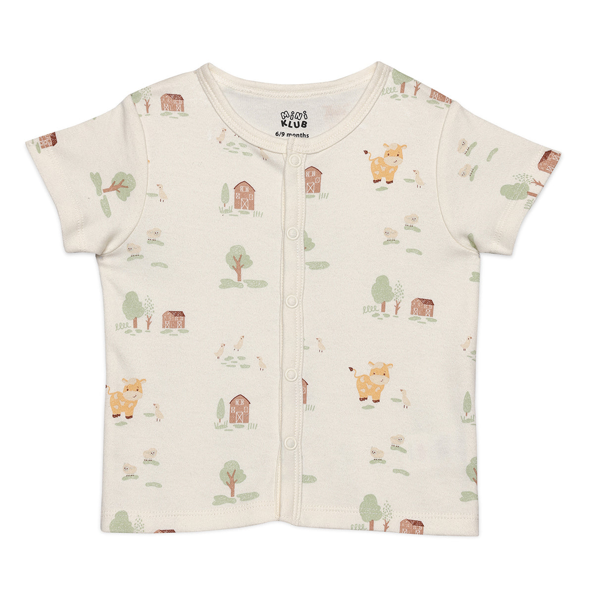 Baby Boys Farm Theme Printed Front Open Vests Pack Of 2, Multicolor